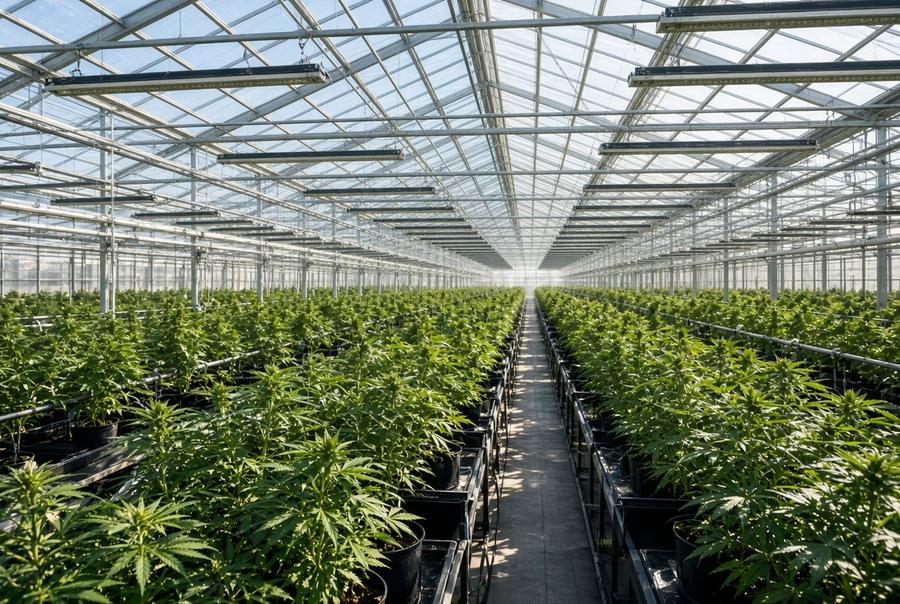 Commercial greenhouse with supplemental lighting